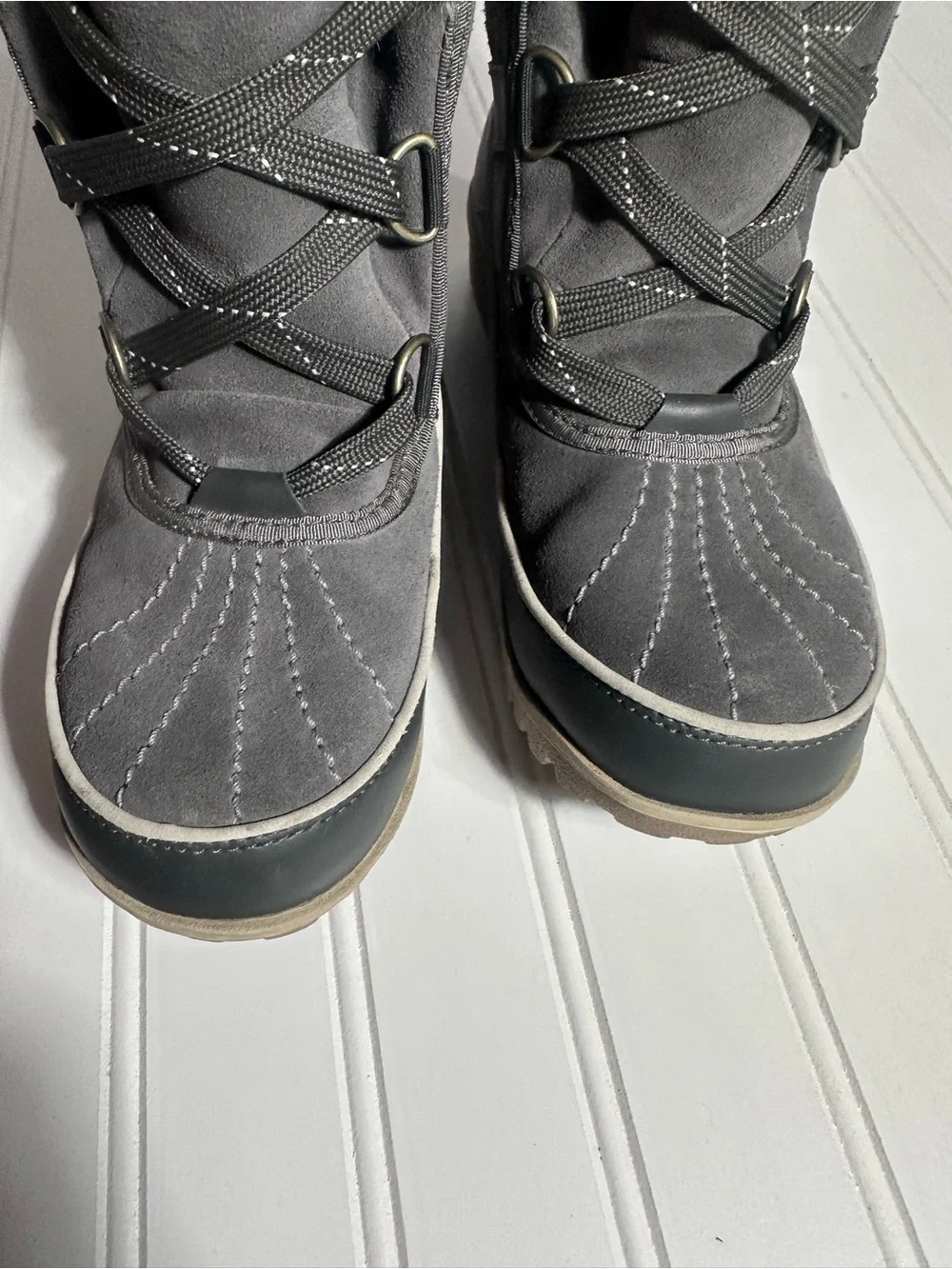Sorel Tivoli II gray suede waterproof winter boots women’s 7